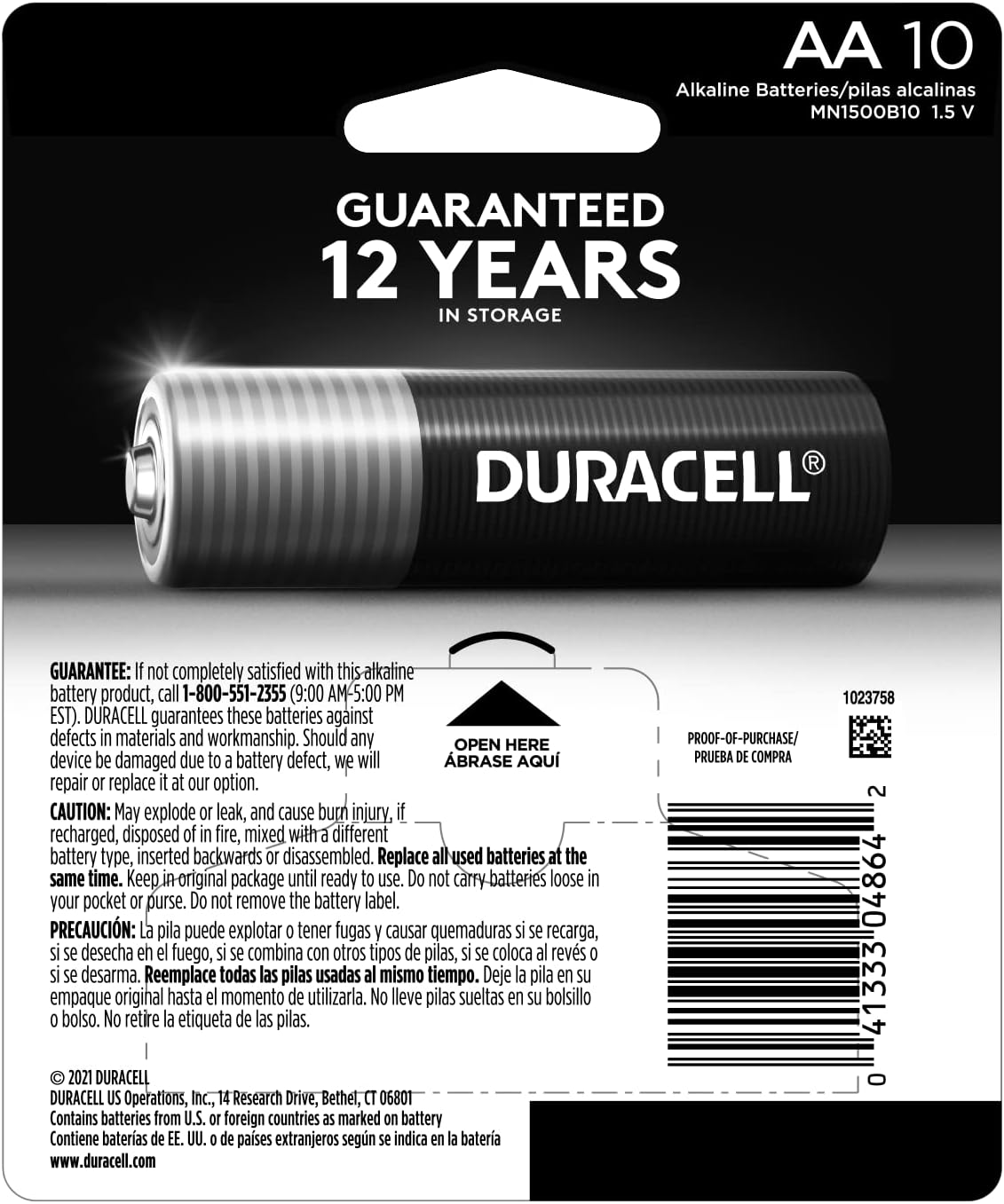 Duracell Coppertop AA Batteries, 10 Count, 12-Year Shelf Life, Long-lasting - Image 2