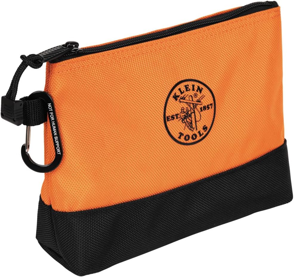 Klein Tools 55569 Stand-Up Zipper Bag Tool Pouch with Carabiners, Reinforced Gusseted Bottoms, Water Resistant 1680d, Multi-Size 5-Pack - Image 11