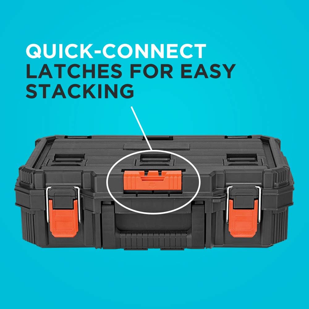 beyond by BLACK+DECKER BLACK+DECKER BDST60500APB Stackable Storage System - 3 Piece Set (Small, Deep Toolbox, and Rolling Tote) - Image 5